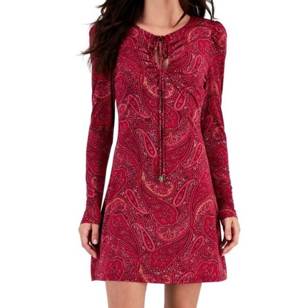 Rachel Rachel Roy Sanders Paisley Mini Dress Size Medium Color Berry NWTS